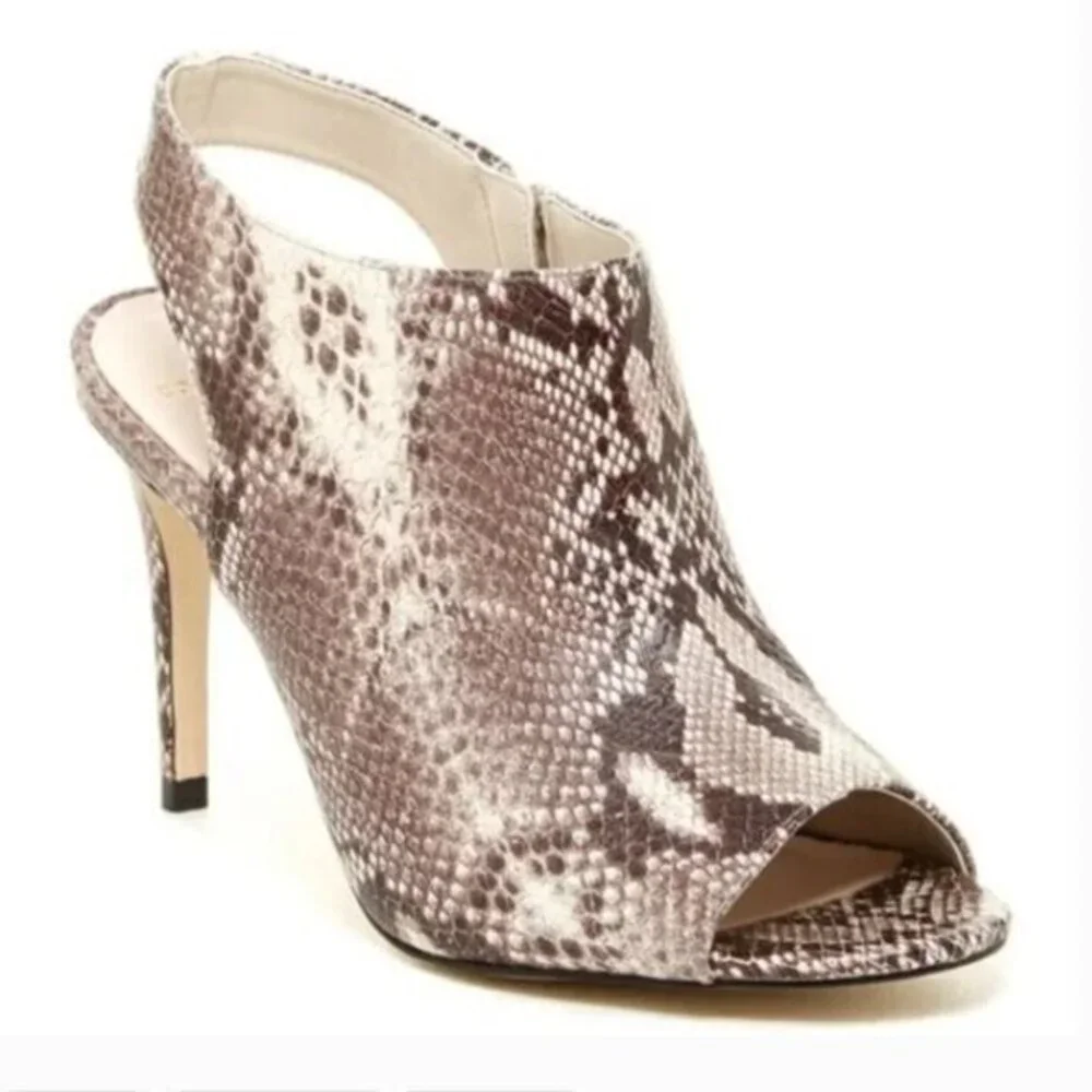 Cole Haan Darcy Open Toe Snake Print Heels Size 8.5